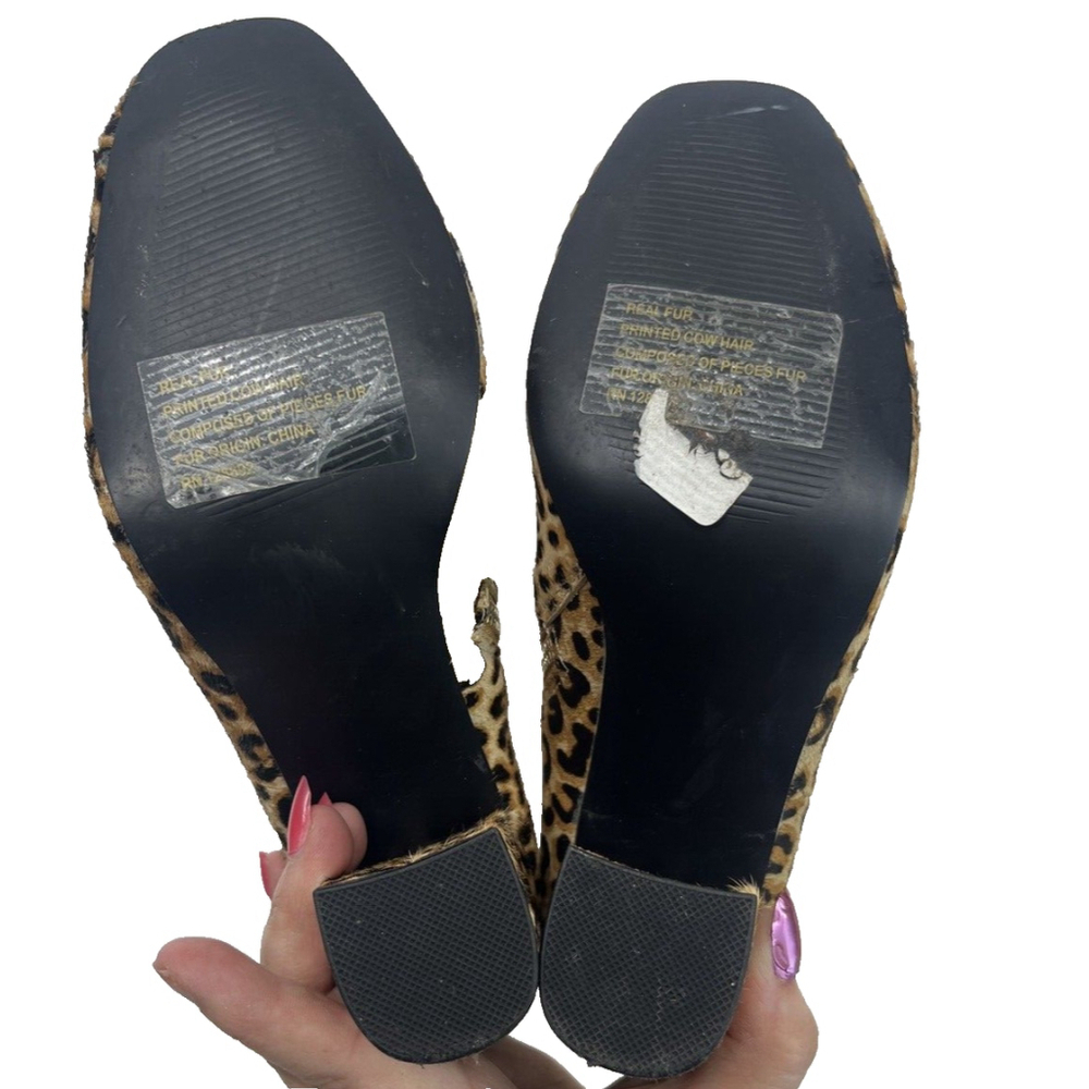 Steve Madden Womens Animal Print Pony Hair Booties Size 8 M Pixie-L Block Heel - Picture 7 of 16